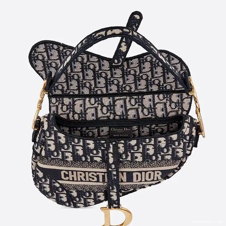 Cheap Blue Dior Motif Christian Oblique Saddle Canvas Bag 0502 Luxury